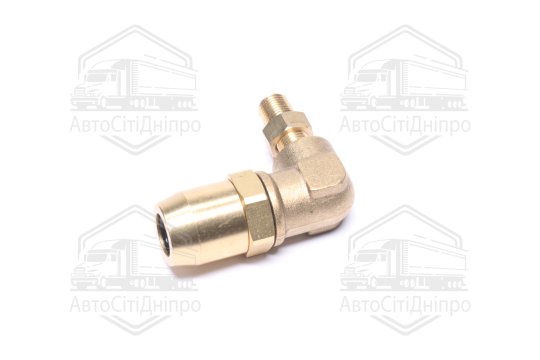 З'єднувач пневматичний L- подібний розбірний M10х1-D12х1,5 (латунний) (RIDER)