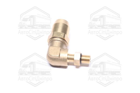З'єднувач пневматичний L- подібний розбірний M10х1-D12х1,5 (латунний) (RIDER)