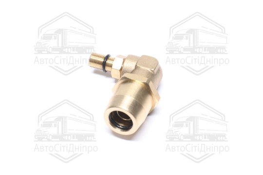 З'єднувач пневматичний L- подібний розбірний M10х1-D15х1,5 (латунний) (RIDER)