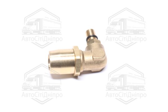 З'єднувач пневматичний L- подібний розбірний M10х1-D15х1,5 (латунний) (RIDER)