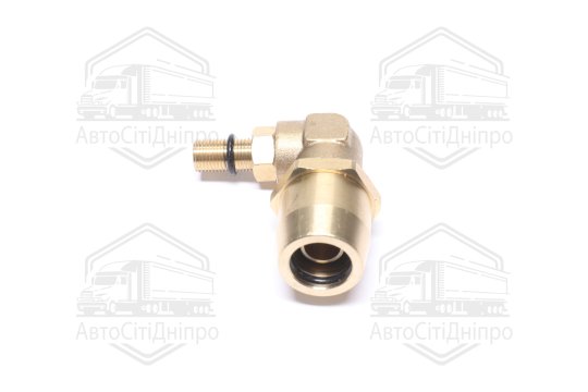 З'єднувач пневматичний L- подібний розбірний M10х1-D16х2 (латунний) (RIDER)