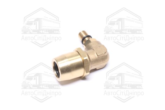 З'єднувач пневматичний L- подібний розбірний M10х1-D16х2 (латунний) (RIDER)