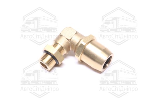 З'єднувач пневматичний L- подібний розбірний M16х1, 5-D15х1, 5 (латунний) (RIDER)