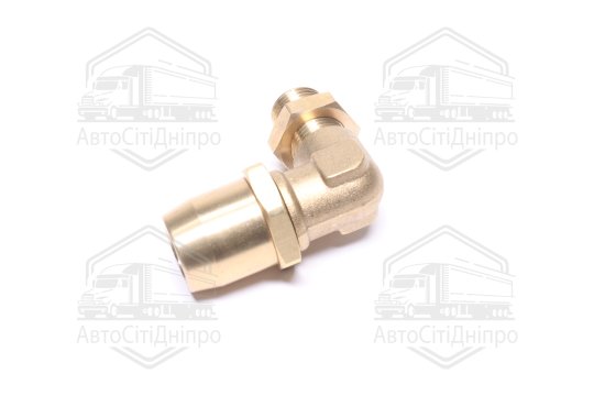 З'єднувач пневматичний L- подібний розбірний M16х1, 5-D15х1, 5 (латунний) (RIDER)