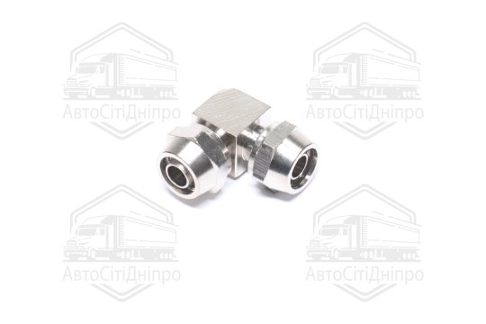 З'єднувач пневматичний L- подібний з накидною гайкою 10х10 сталевий (RIDER)