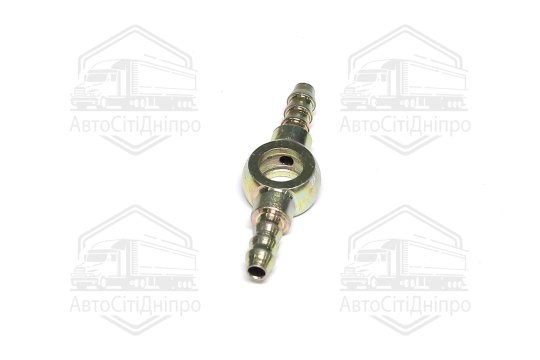 Наконечник шланга під хомут (двосторонній) штуцер 8мм/шланг 6*6 мм. (RIDER)