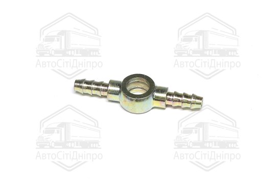 Наконечник шланга під хомут (двосторонній) штуцер 8мм/шланг 6*6 мм. (RIDER)