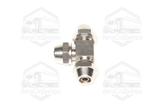 З'єднувач пневматичний розбірний Т- подібний 6х6х6 мм (сталевий/латунний) (RIDER)