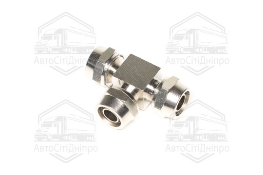 З'єднувач пневматичний розбірний Т- подібний 12x12x12 мм (сталевий/латунний) (RIDER)