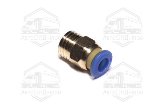 З'єднувач пневматичний цанговий прямий (зовнішнє різьблення) M12x1,5 d-6 сталевий (RIDER)