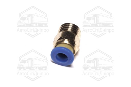 З'єднувач пневматичний цанговий прямий (зовнішнє різьблення) M12x1,5 d-6 сталевий (RIDER)