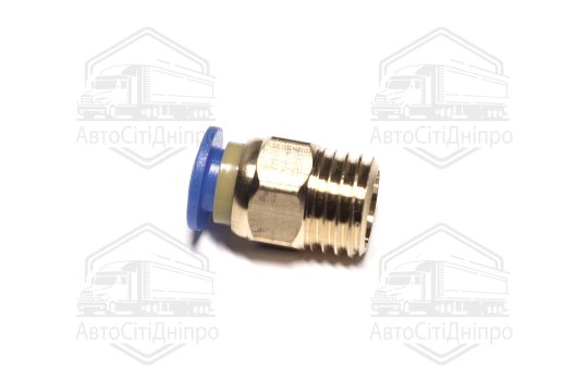 З'єднувач пневматичний цанговий прямий (зовнішнє різьблення) M12x1,5 d-6 сталевий (RIDER)