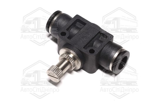 З'єднання цангове PU/PR з регулюванням подачі повітря (метал) (прямий) 10мм (RIDER)