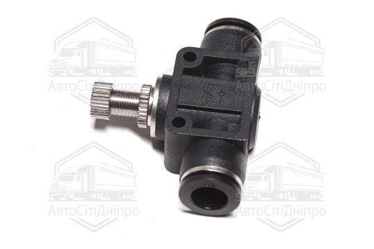 З'єднання цангове PU/PR з регулюванням подачі повітря (метал) (прямий) 10мм (RIDER)