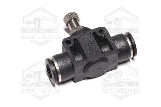 З'єднання цангове PU/PR з регулюванням подачі повітря (метал) (прямий) 10мм (RIDER)