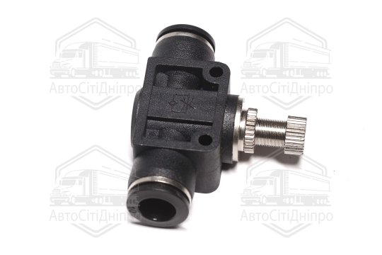 З'єднання цангове PU/PR з регулюванням подачі повітря (метал) (прямий) 10мм (RIDER)