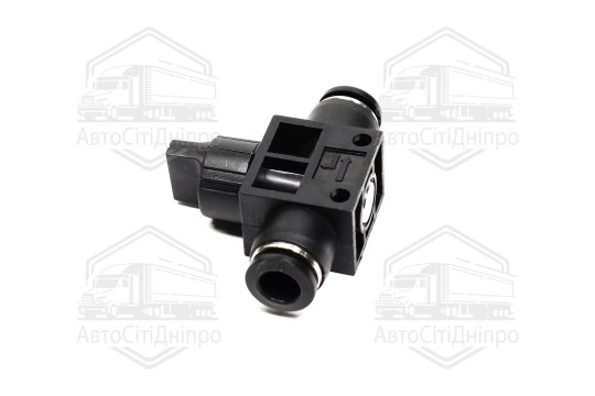 З'єднувач пневматичний цанговий прямий із краном пластиковим 8х8 пластиковий (RIDER)