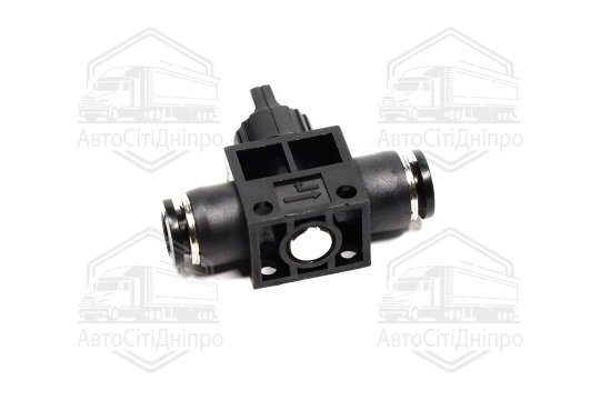 З'єднувач пневматичний цанговий прямий із краном пластиковим 8х8 пластиковий (RIDER)