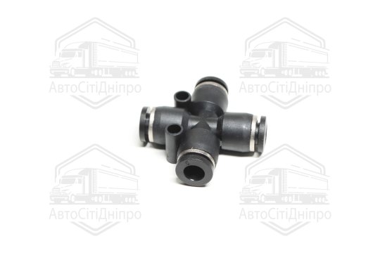 Зєднувач аварійний крест 6х6х6х6 (пластик) (2 отвори кріплення по прямій лінії) (RIDER)