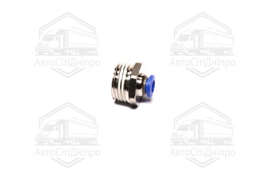 З'єднувач пневматичний цанговий прямий 6х1/2 (зовнішнє різьблення) (RIDER)