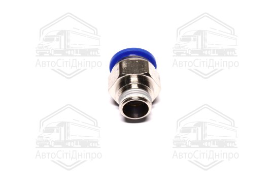 З'єднувач пневматичний цанговий прямий 16х3/8 (зовнішнє різьблення) (RIDER)