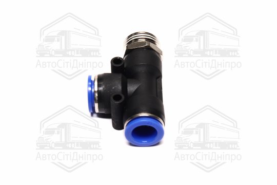 З'єднувач пневматичний цанговий Т-подібний 12х1/2 (зовнішнє різьблення) (RIDER)