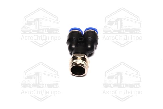 З'єднувач пневматичний цанговий Y- подібний 8х3/8 (зовнішнє різьблення) (RIDER)