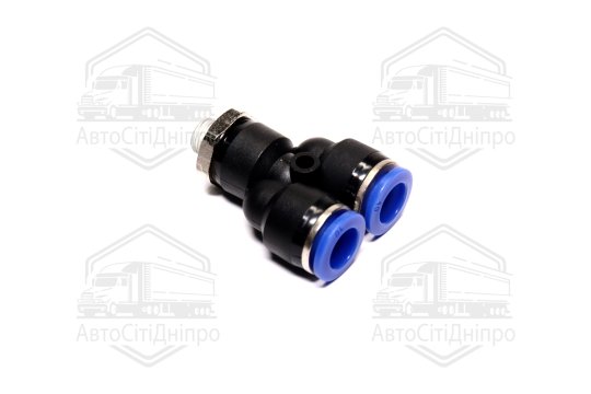 З'єднувач пневматичний цанговий Y- подібний 10х1/8 (зовнішнє різьблення) (RIDER)