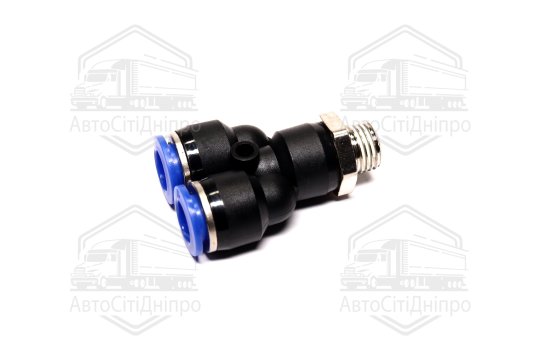 З'єднувач пневматичний цанговий Y- подібний 10х1/4 (зовнішнє різьблення) (RIDER)