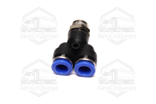 З'єднувач пневматичний цанговий Y- подібний 10х3/8 (зовнішнє різьблення) (RIDER)