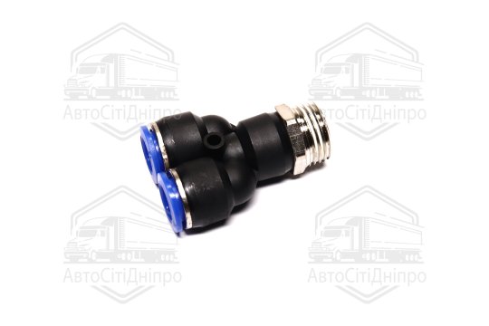 З'єднувач пневматичний цанговий Y- подібний 12х1/2 (зовнішнє різьблення) (RIDER)