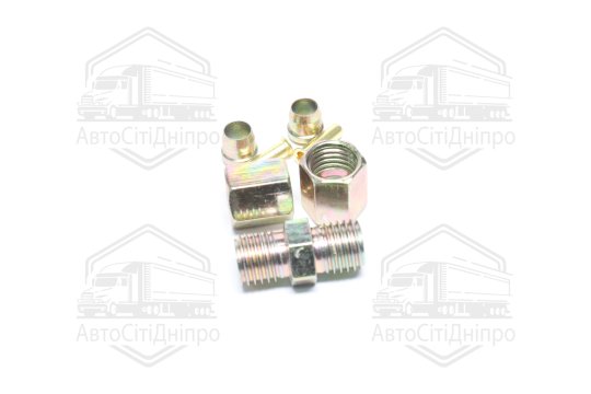 З'єднувач трубки (Dвнут.=6мм, М12х1,5) (1штуцер,2гайки,2втулки,2шайби)(RIDER)