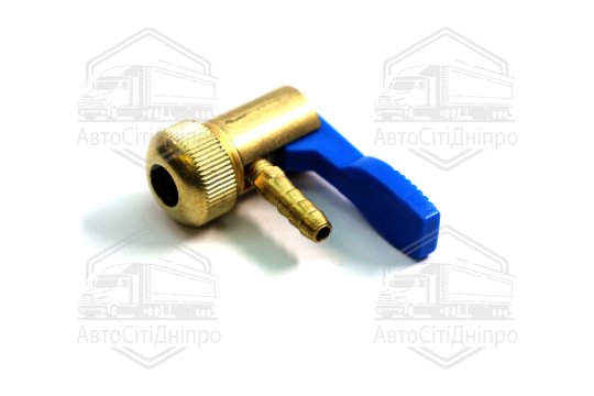Наконечник шланга підкачування (кутовий) 6 мм латунь (RIDER)