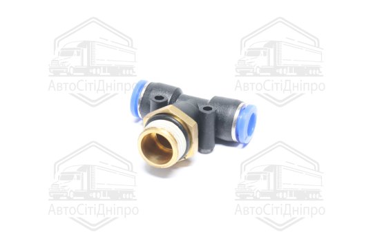 З'єднувач пневматичний Т- подібний трубка+різьблення (8хM16x1.5х8)(RIDER)