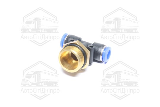 З'єднувач пневматичний цанговий Т- подібний M22x1,5х8/8 трубка+різьблення (RIDER)