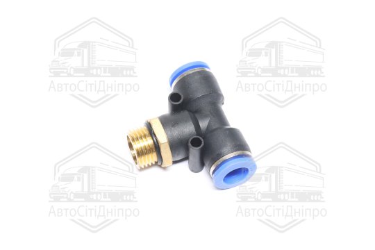 З'єднувач пневматичний Т- подібний трубка+різьблення (10хM16x1.5х10) (RIDER)