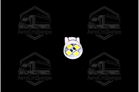 Лампа LED б/ц габарит и панель приборів T10-4SMD W2.1x9.5d 12V WHITE<TEMPEST>
