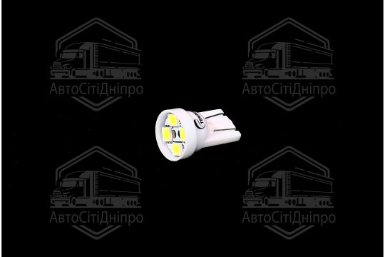 Лампа LED б/ц габарит и панель приборів T10-4SMD W2.1x9.5d 12V WHITE<TEMPEST>