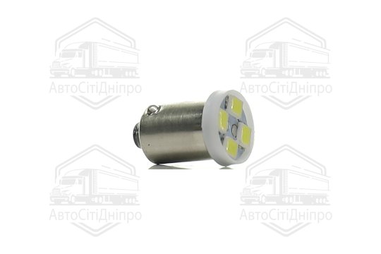 Лампа LED габарит, підсвічування панелі приладів BA7s 1SMD 12V WHITE <TEMPEST>