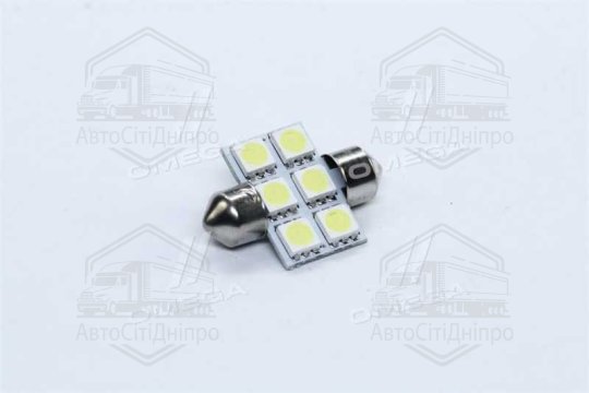 Лампа LED Софітні C5W 24V T11x31-S8.5 (6 SMD size5050) білий <TEMPEST>
