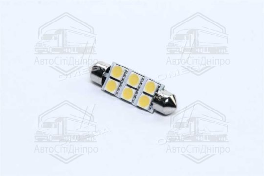 Лампа LED Софітні C5W 24V T11x41-S8.5 (6 SMD size5050) WARM WHITE <TEMPEST>