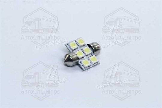 Лампа LED Софітні C5W 12V T11x31-S8.5 (6SMD, розмір 5050) білий <TEMPEST>