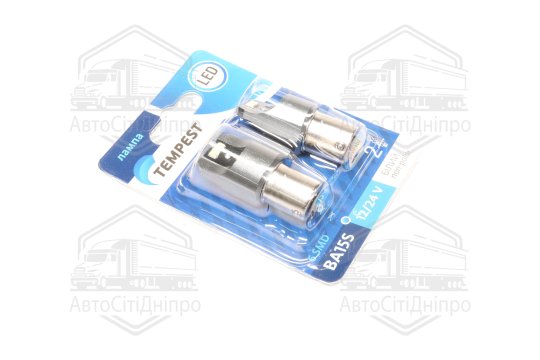 Лампа LED указ. поворотів і стоп-сигн. 12 / 24V BA15S 6SMD Non-polar WHITE 2шт. блістер <TEMPEST PLU
