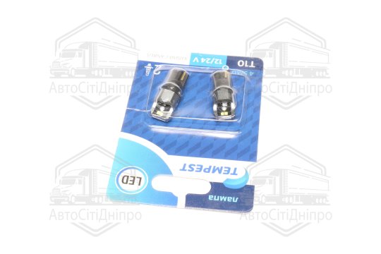 Лампа LED б / ц габарит, панель приладів, салон 12 / 24V T10 4SMD CANBUS WHITE 2шт.блістер <TEMPEST
