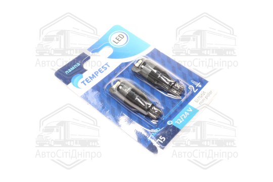 Лампа LED б / ц габарит, задній хід, салон 12 / 24V T15 4SMD Non-polar WHITE 2шт.блістер <TEMPEST PL