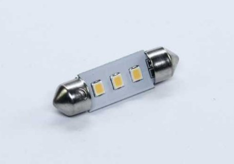 Лампа LED Софітні C5W 12V Т11x36-S8.5 (3SMD, розмір 3528) WARM WHITE <TEMPEST>