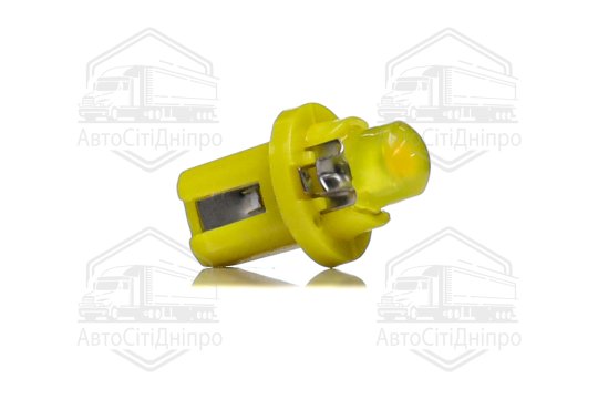 Лампа LED панель приладів, підсвічування кнопок T5B8,5d-02 (1SMD) W1.2W B8.5d 12V жовта <TEMPEST>