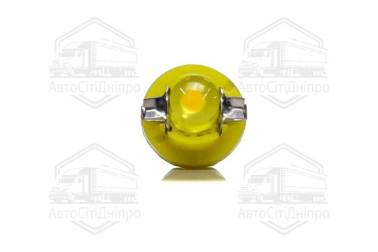 Лампа LED панель приладів, підсвічування кнопок T5B8,5d-02 (1SMD) W1.2W B8.5d 12V жовта <TEMPEST>