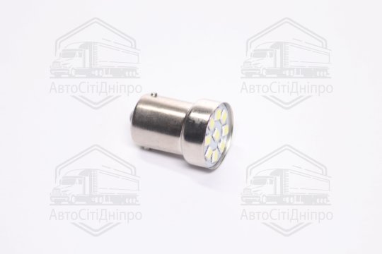 Лампа LED покажчиків поворотів і стоп-сигналів 12V R5W BA15S 9SMD WHITE <TEMPEST>