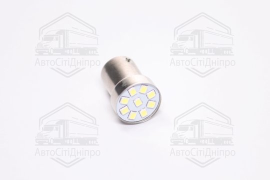 Лампа LED покажчиків поворотів і стоп-сигналів 12V R5W BA15S 9SMD WHITE <TEMPEST>